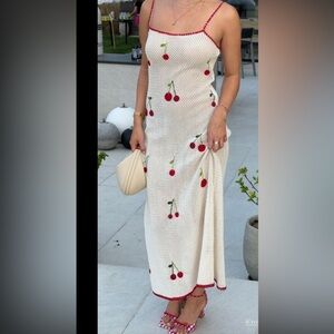 Fashion Nova Red and White Backless Dress